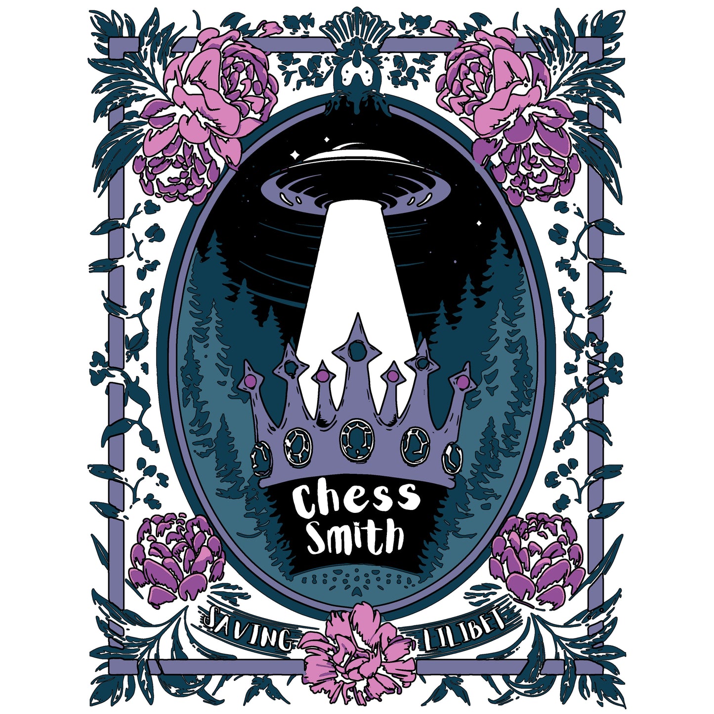 Tea Towel - Chess Smith Saving Lilibet Artwork Print in White