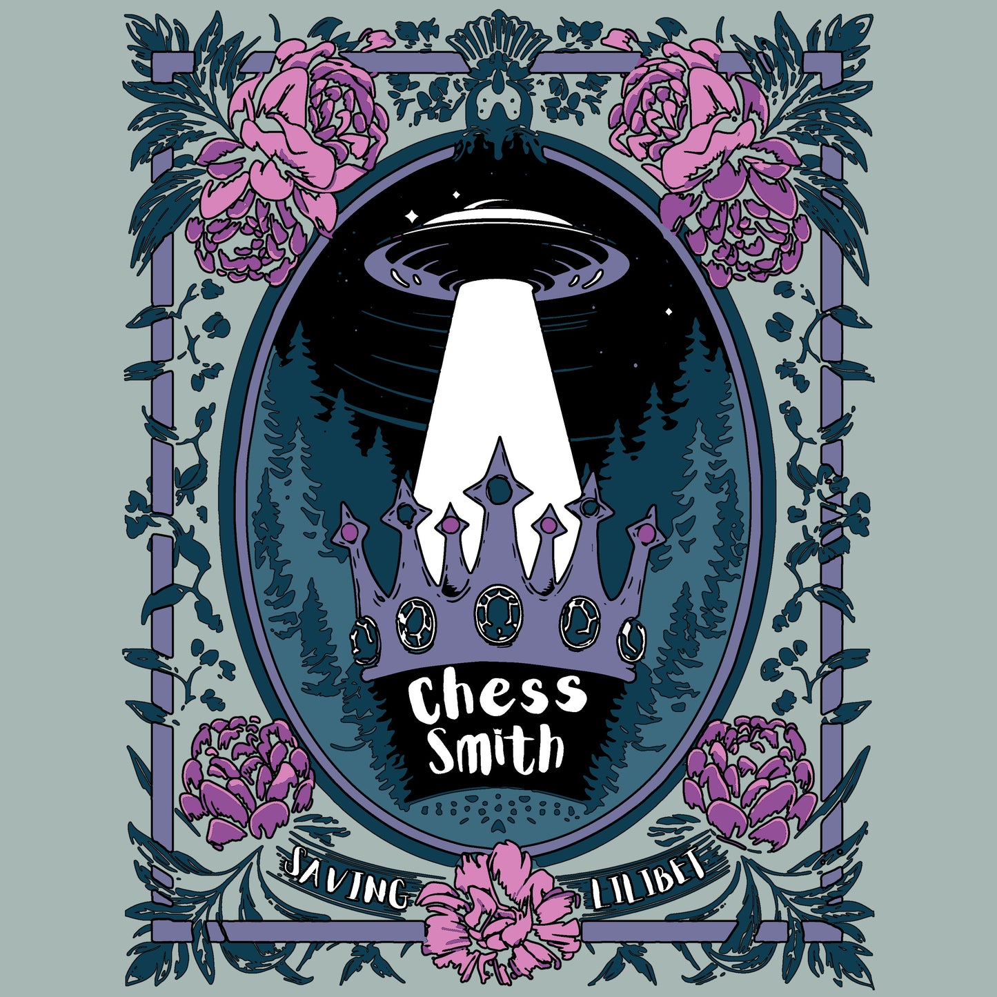 T-Shirt - EP Saving Lilibet Unisex Crew Neck in Dusty Blue/Green