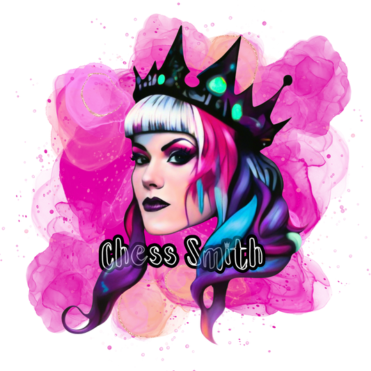 T-Shirt - Regal Chess Smith Cartoon Unisex Crew Neck in Pink Print