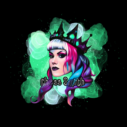 T-Shirt - Regal Chess Smith Cartoon Unisex Crew Neck in Green Print