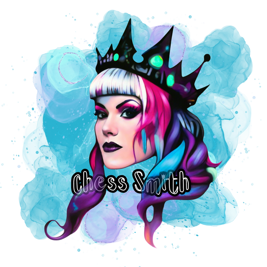 T-Shirt - Regal Chess Smith Cartoon Unisex Crew Neck in Blue Print