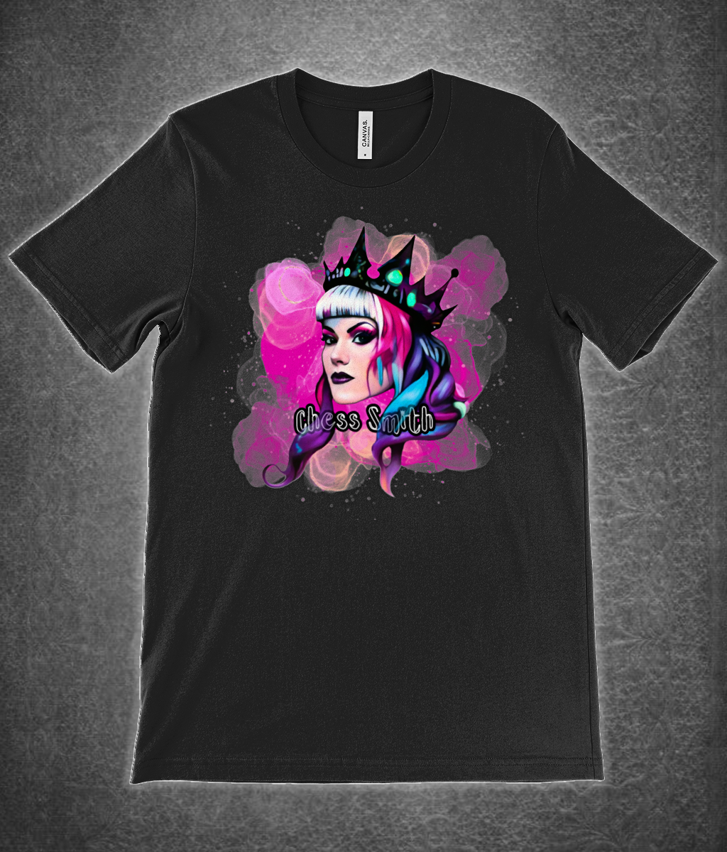 T-Shirt - Regal Chess Smith Cartoon Unisex Crew Neck in Pink Print