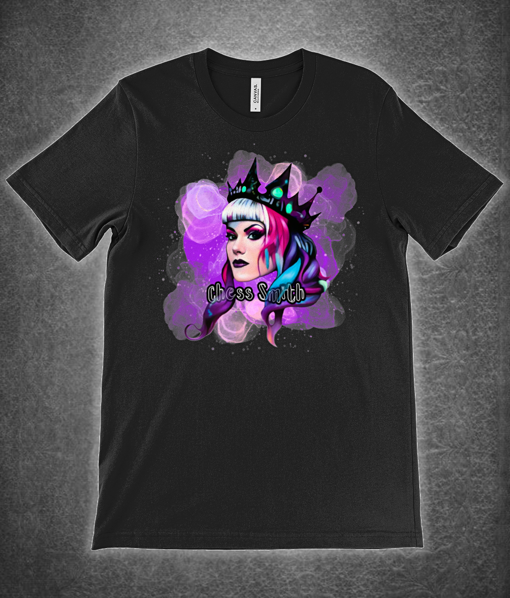 T-Shirt - Regal Chess Smith Cartoon Unisex Crew Neck in Purple Print