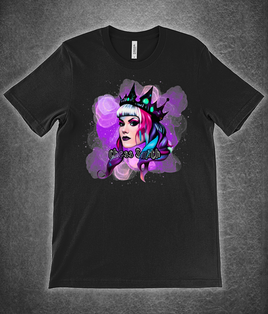 T-Shirt - Regal Chess Smith Cartoon Unisex Crew Neck in Purple Print