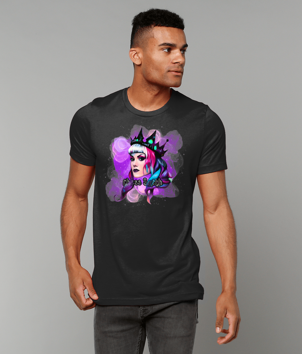 T-Shirt - Regal Chess Smith Cartoon Unisex Crew Neck in Purple Print