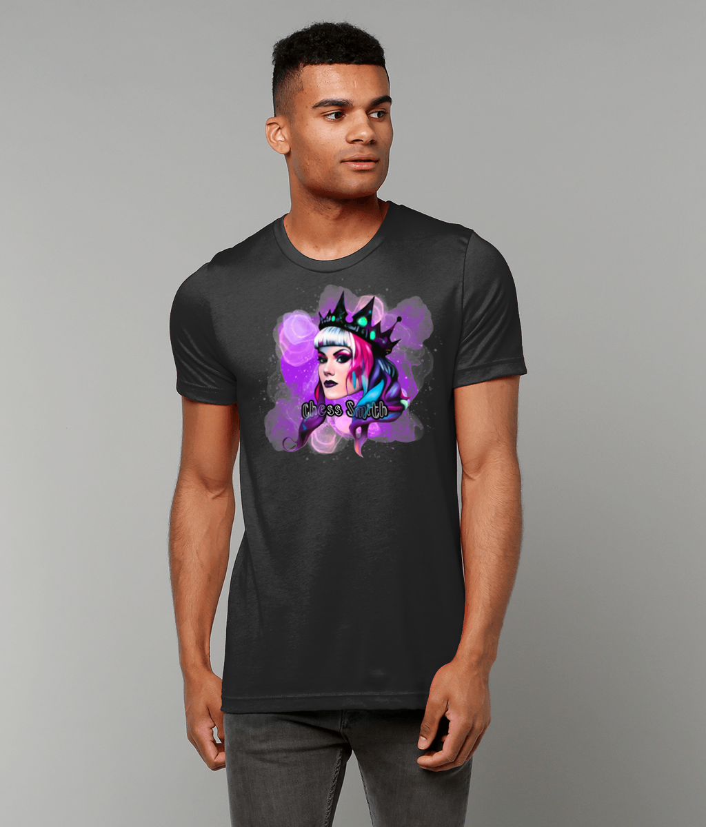 T-Shirt - Regal Chess Smith Cartoon Unisex Crew Neck in Purple Print