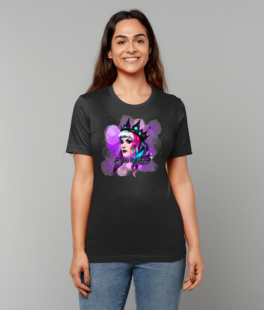 T-Shirt - Regal Chess Smith Cartoon Unisex Crew Neck in Purple Print