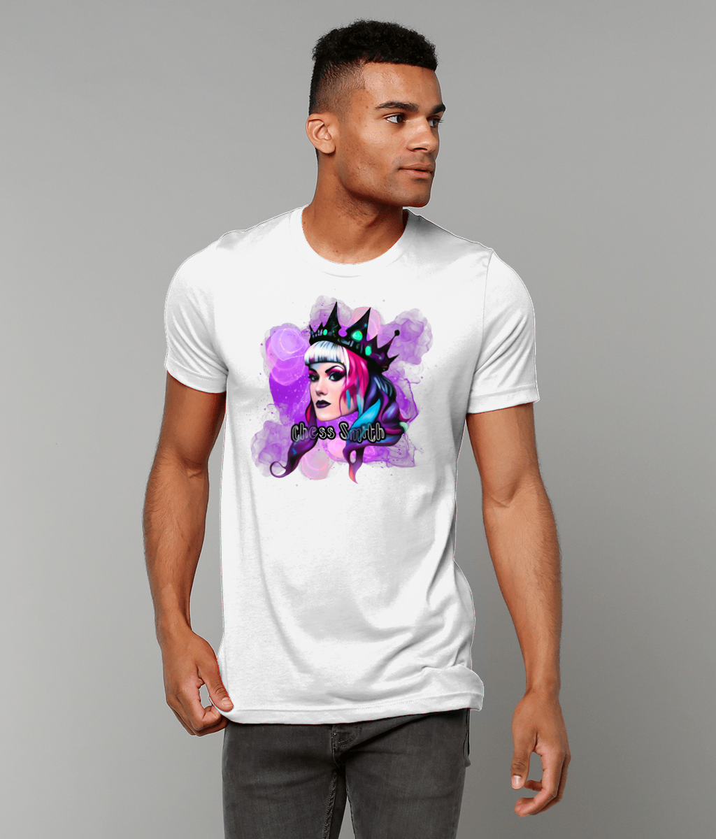 T-Shirt - Regal Chess Smith Cartoon Unisex Crew Neck in Purple Print