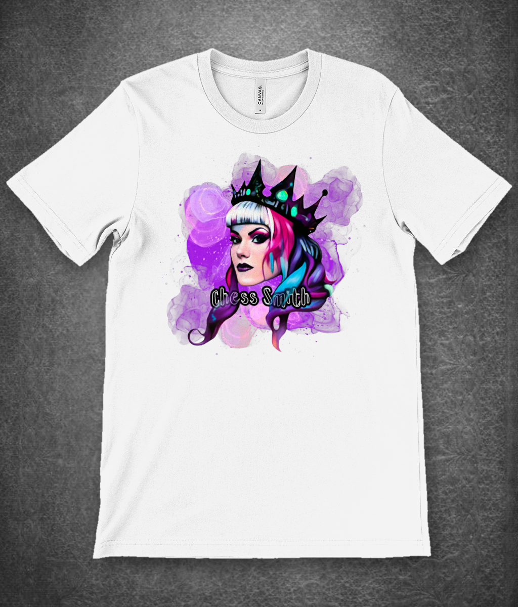 T-Shirt - Regal Chess Smith Cartoon Unisex Crew Neck in Purple Print