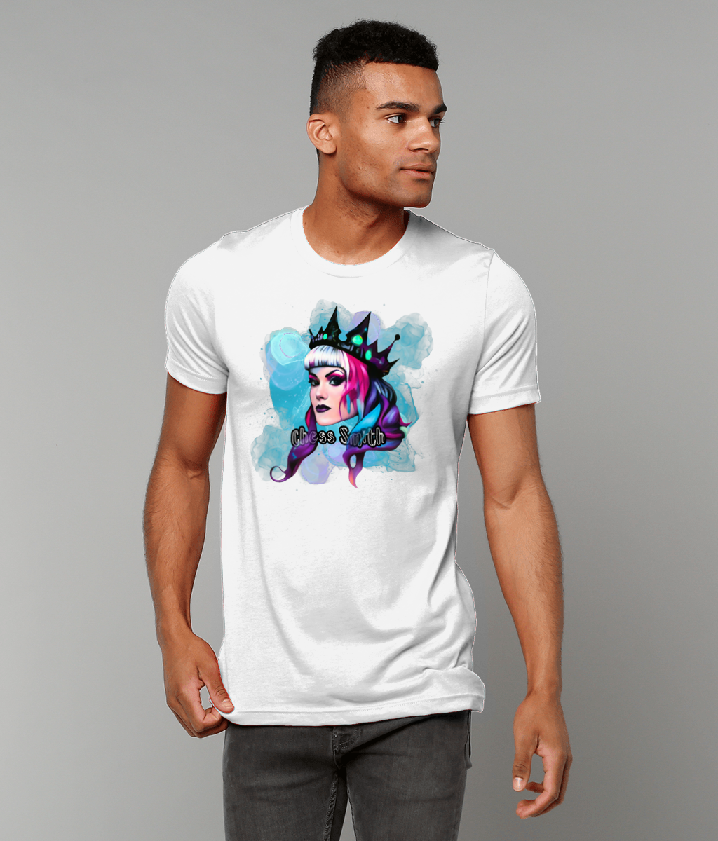 T-Shirt - Regal Chess Smith Cartoon Unisex Crew Neck in Blue Print