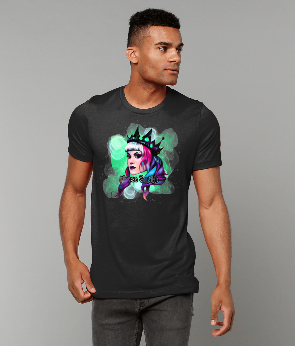 T-Shirt - Regal Chess Smith Cartoon Unisex Crew Neck in Green Print