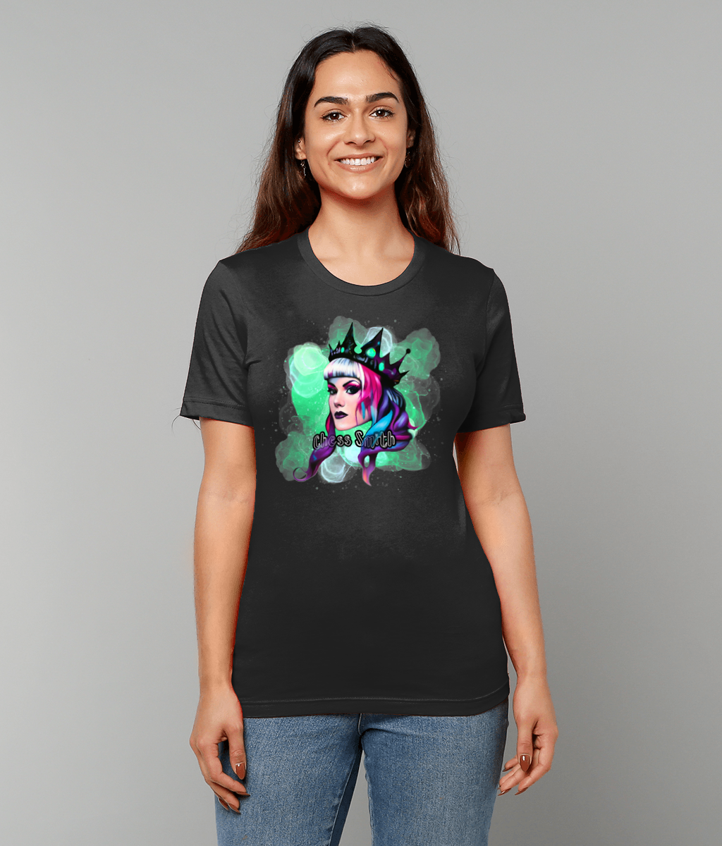 T-Shirt - Regal Chess Smith Cartoon Unisex Crew Neck in Green Print