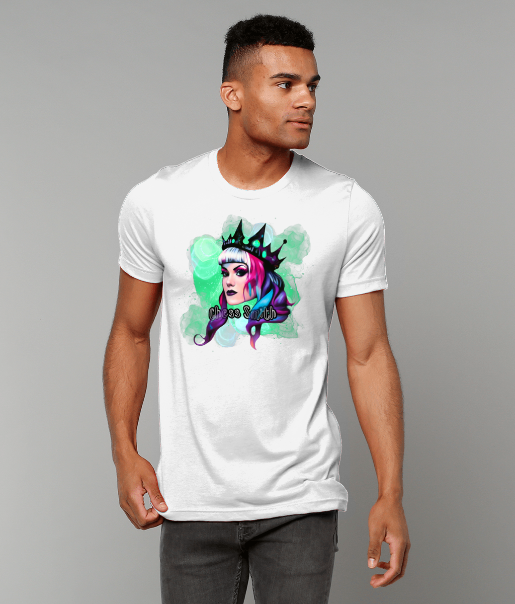 T-Shirt - Regal Chess Smith Cartoon Unisex Crew Neck in Green Print
